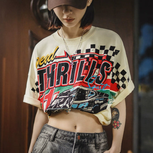 Retro Racer Oversized Tee V0628