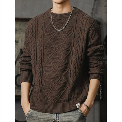 American Chunky Cable-Knit Sweater V1067