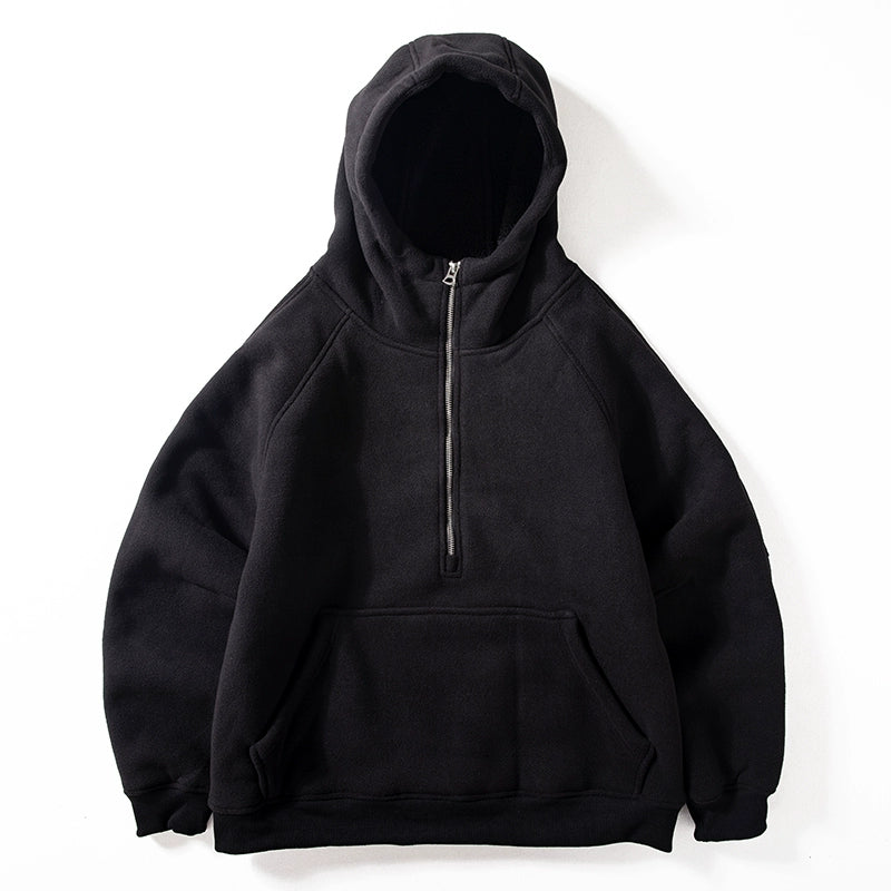 Warm Half-Zip  Fleece Hoodie V0839