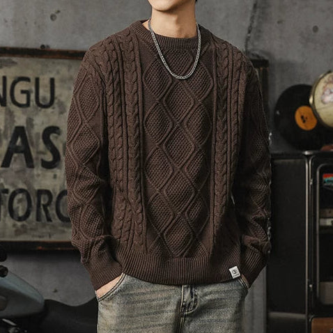 American Chunky Cable-Knit Sweater V1067
