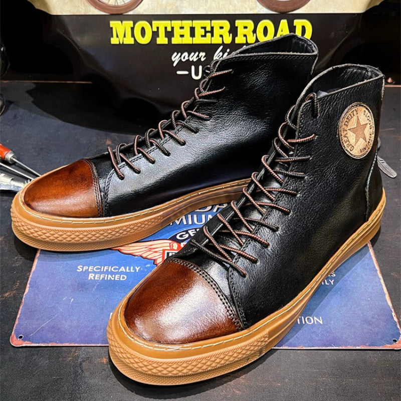 Vintage Cowhide High-Top Boots V0625
