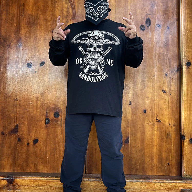 Big size Biker Long Sleeve Tee V0811