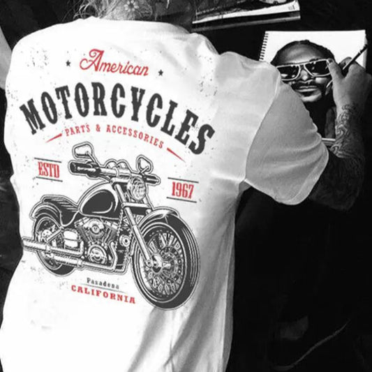 American Retro Biker T-shirt V0570