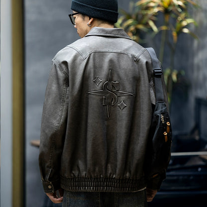 Retro Biker PU Jacket V0832