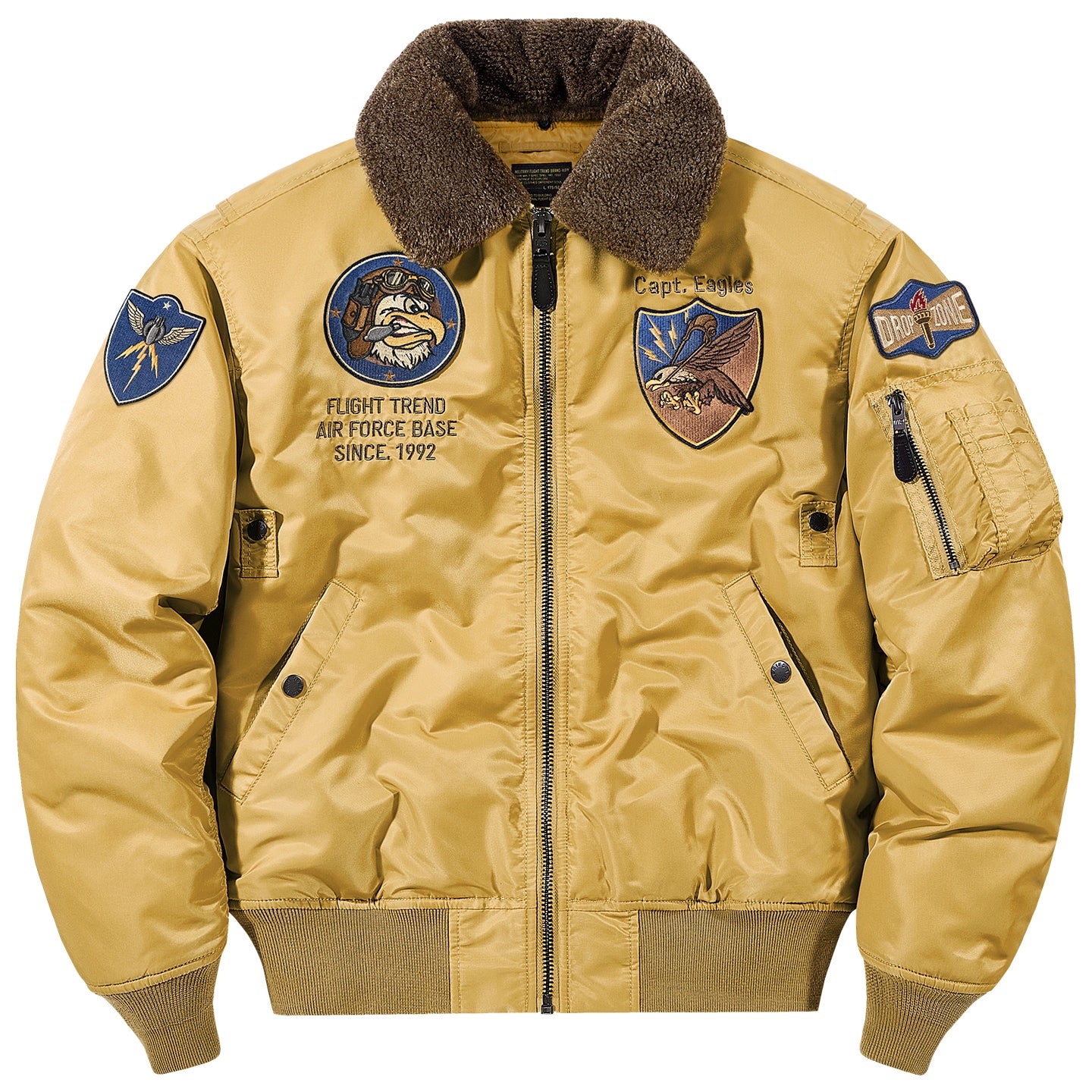 Retro Flight Jacket with Fur Collar V0860