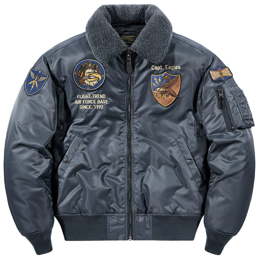 Retro Flight Jacket with Fur Collar V0860