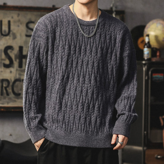 Winter Cable-Knit Relaxed-Fit Sweater V1068