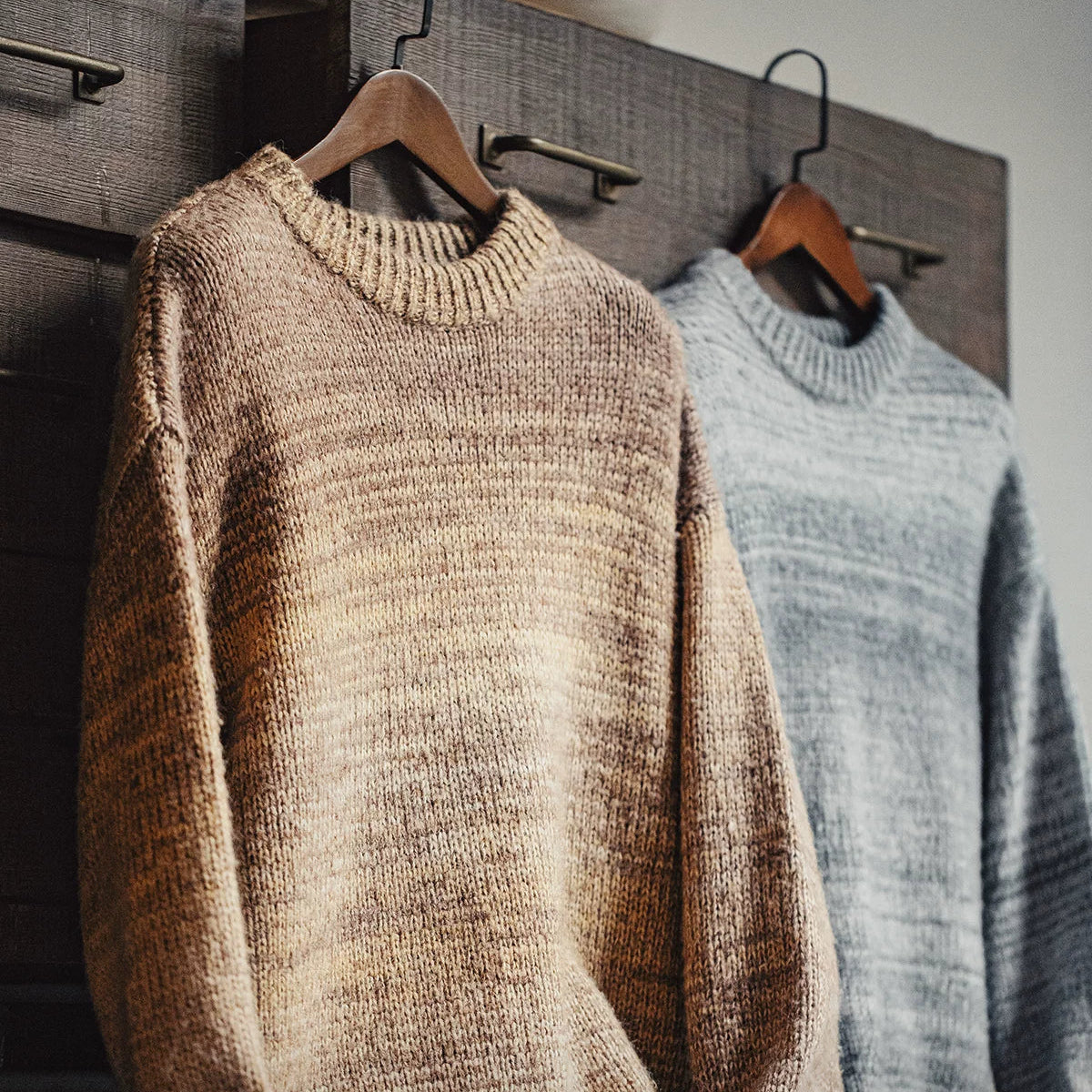 Gradient Stripe Knit Crewneck Sweater V1069