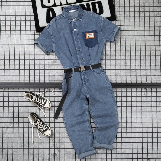 Casual Denim Jumpsuit V0623