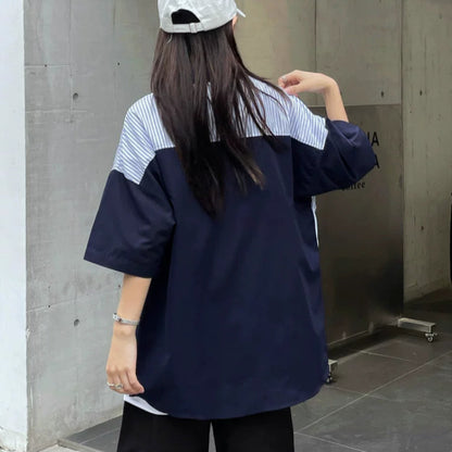 Oversized Striped Shirt V0656