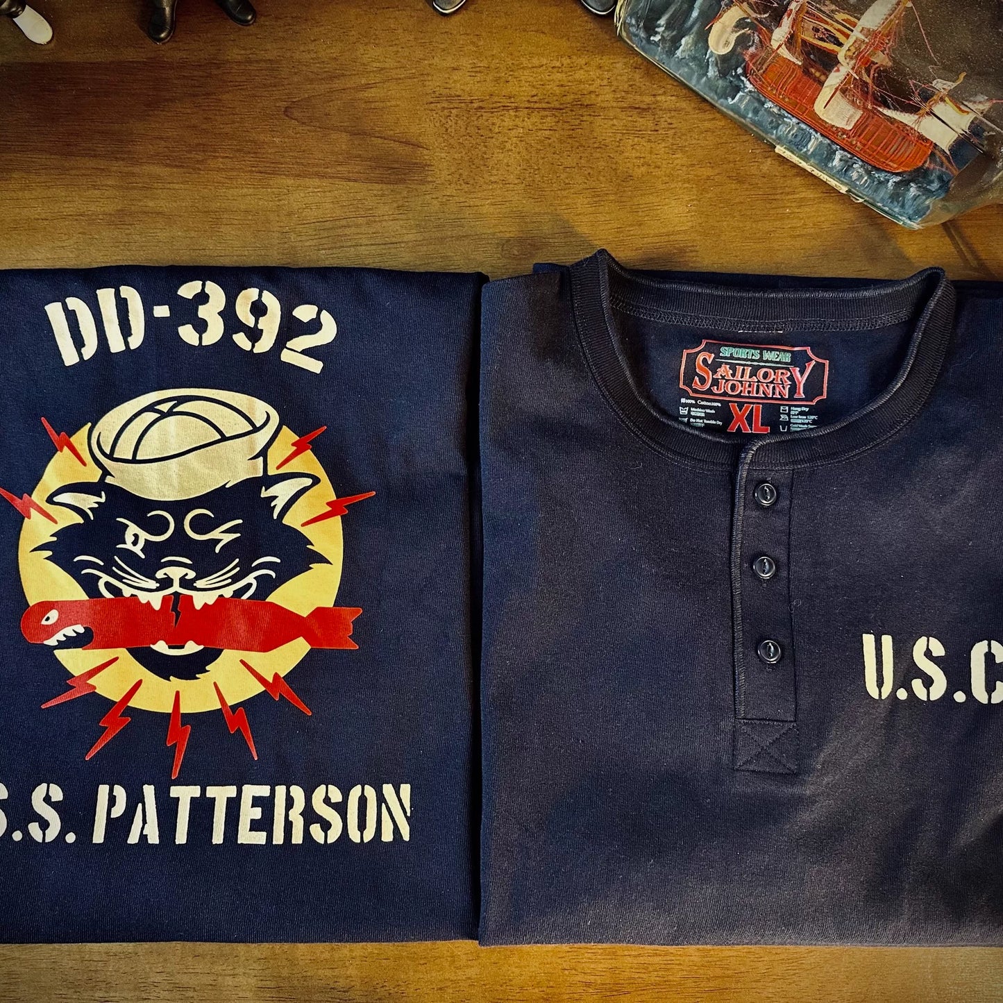 Vintage Wash Heavyweight Henley Sweat Shirt V1040