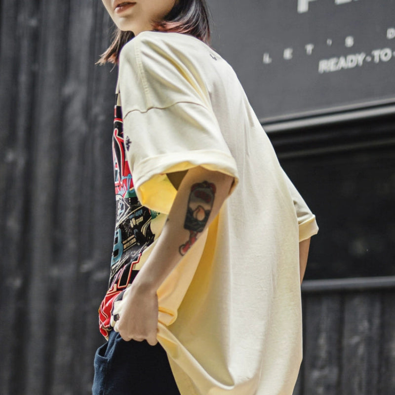 Retro Racer Oversized Tee V0628