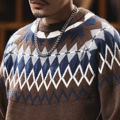Retro Heavyweight Knit Sweater V1073