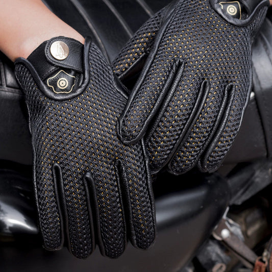 Leather Mesh Riding Gloves V0562