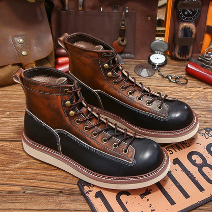 Two-Tone Moc Toe Boot V1037