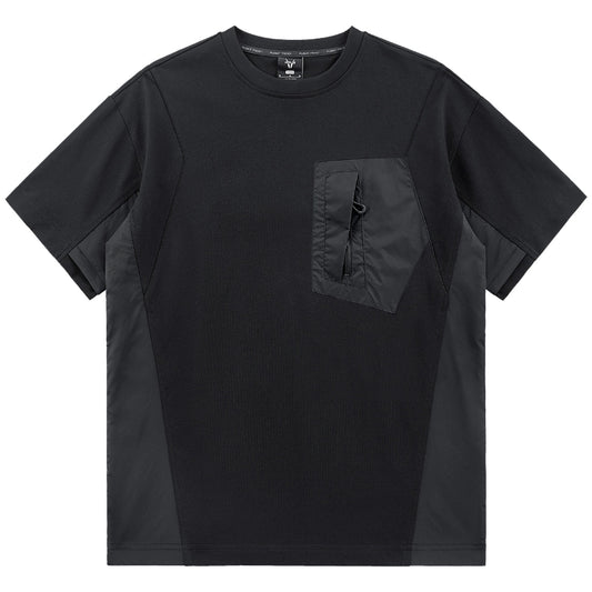 Splicing pocket short sleeve Tee V0588
