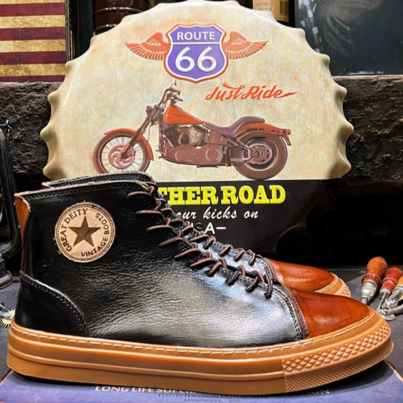 Vintage Cowhide High-Top Boots V0625
