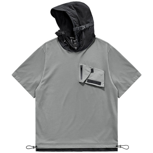 Niche Splice Hoodie Tee V0595