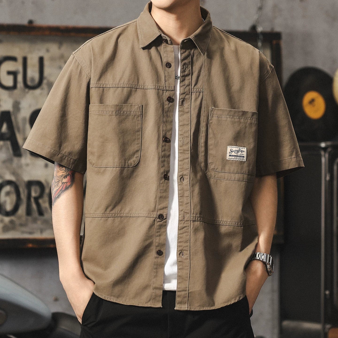Vintage Cotton Work Shirt V0971