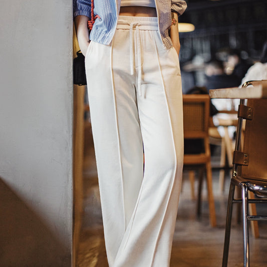 Vintage White Wide Leg Workwear Pants V0647