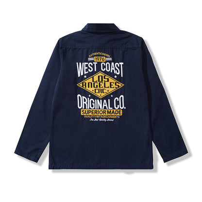 Embroidered Biker Work Shirt V0784