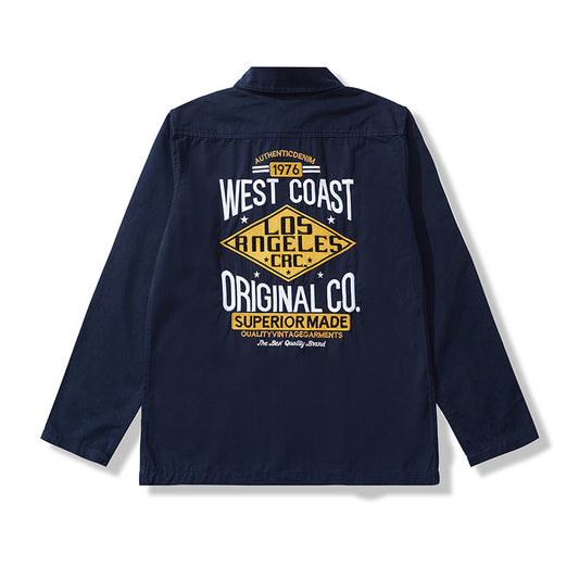 Embroidered Biker Work Shirt V0784
