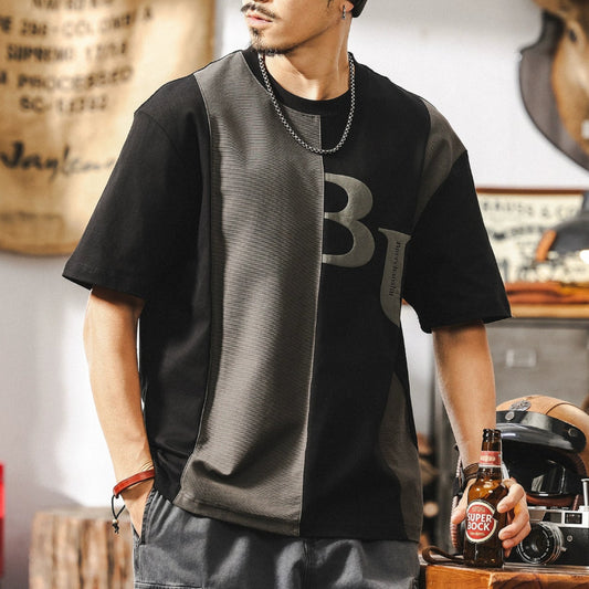 American Retro Bicolor Stitch Tee V0577