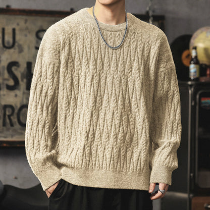 Winter Cable-Knit Relaxed-Fit Sweater V1068