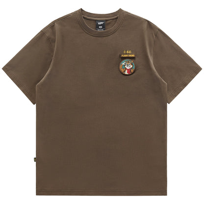 Retro Embroidered Cotton Tee V0604