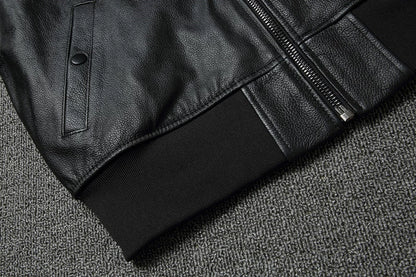 Cowhide Embroidered Motorcycle Jacket V0824