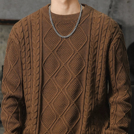 American Chunky Cable-Knit Sweater V1067