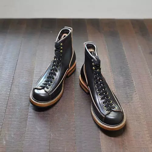 High-Top Microfiber Leather Work Boots V0958
