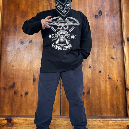 Big size Biker Long Sleeve Tee V0811