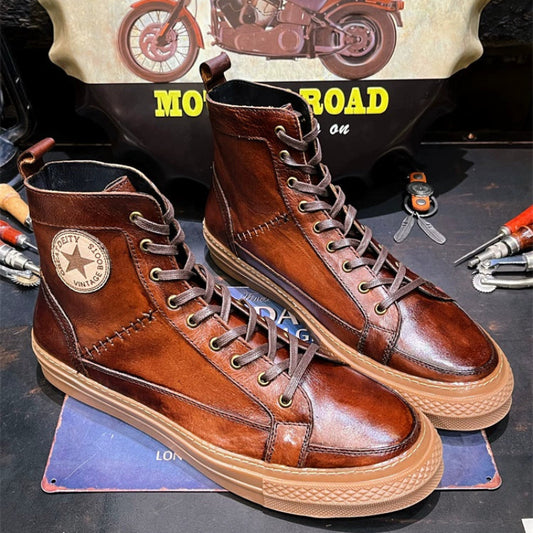Vintage American Cowhide Biker Boots V0626