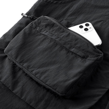 Fake layered multi-pocket shirt V0592