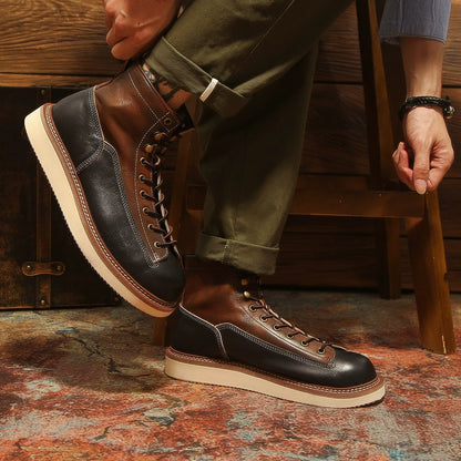 Two-Tone Moc Toe Boot V1037
