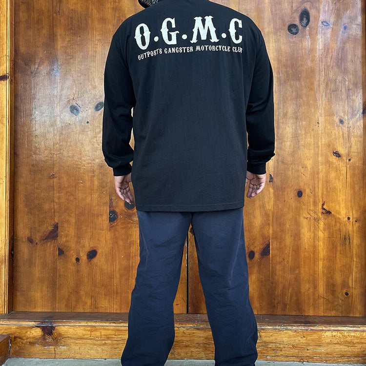 Big size Biker Long Sleeve Tee V0811