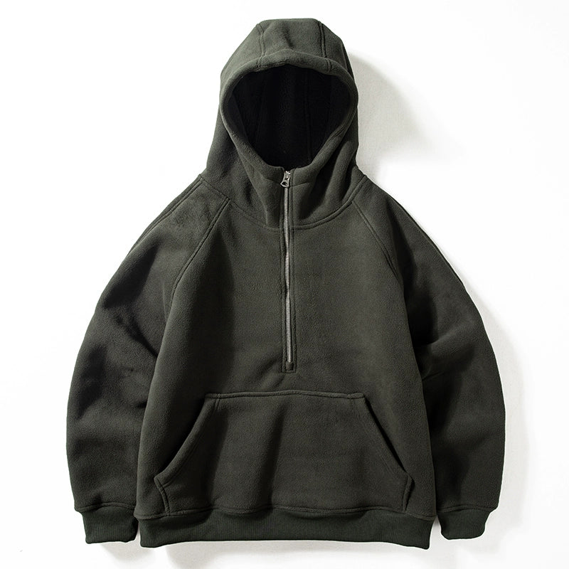Warm Half-Zip  Fleece Hoodie V0839