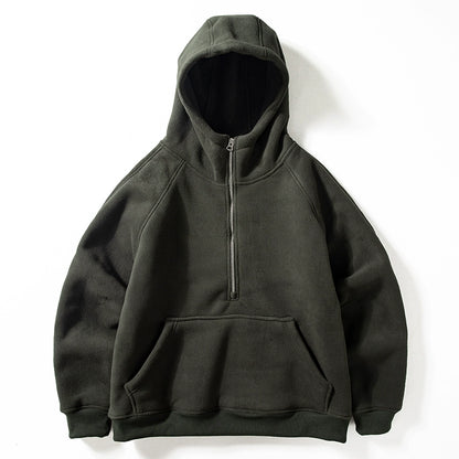 Warm Half-Zip  Fleece Hoodie V0839