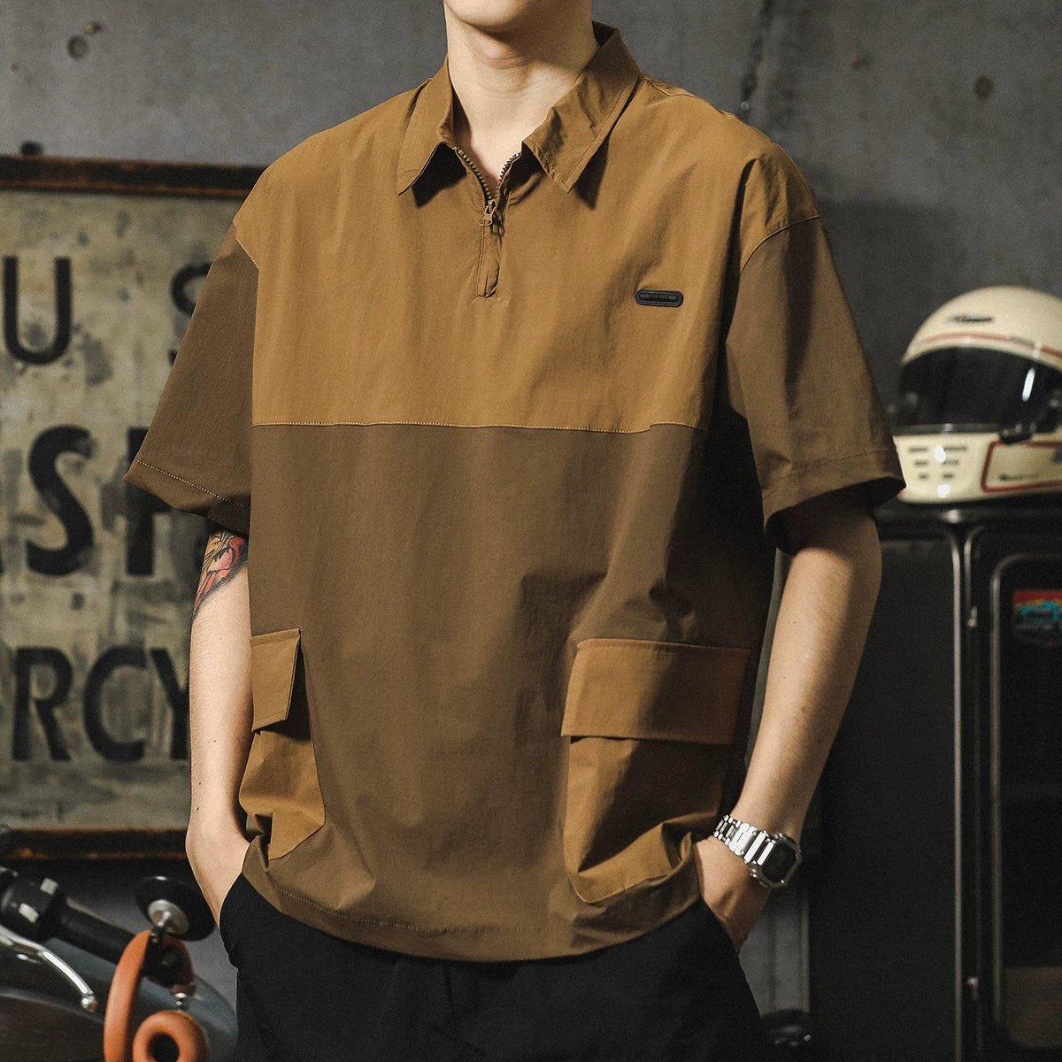 Quick-Dry Color Blocks Shirt V0970
