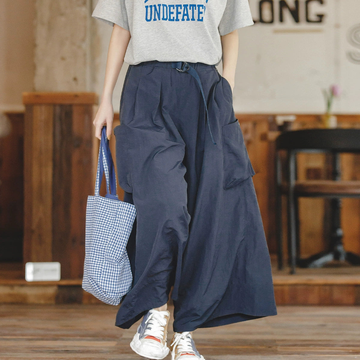 Casual Wide-Leg Work Pants V0648