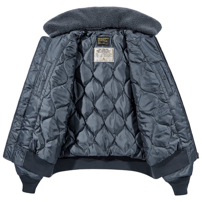 Retro Flight Jacket with Fur Collar V0860