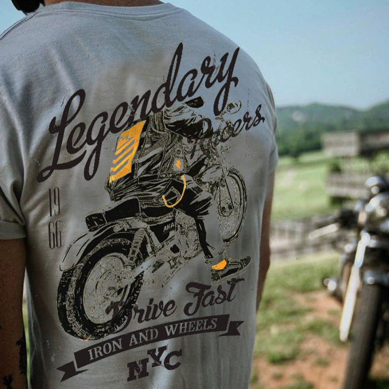 American Vintage Retro Biker Tee V0573