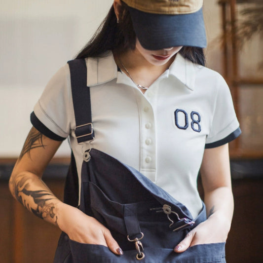 Colorblock Polo Tee V0659