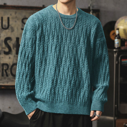 Winter Cable-Knit Relaxed-Fit Sweater V1068