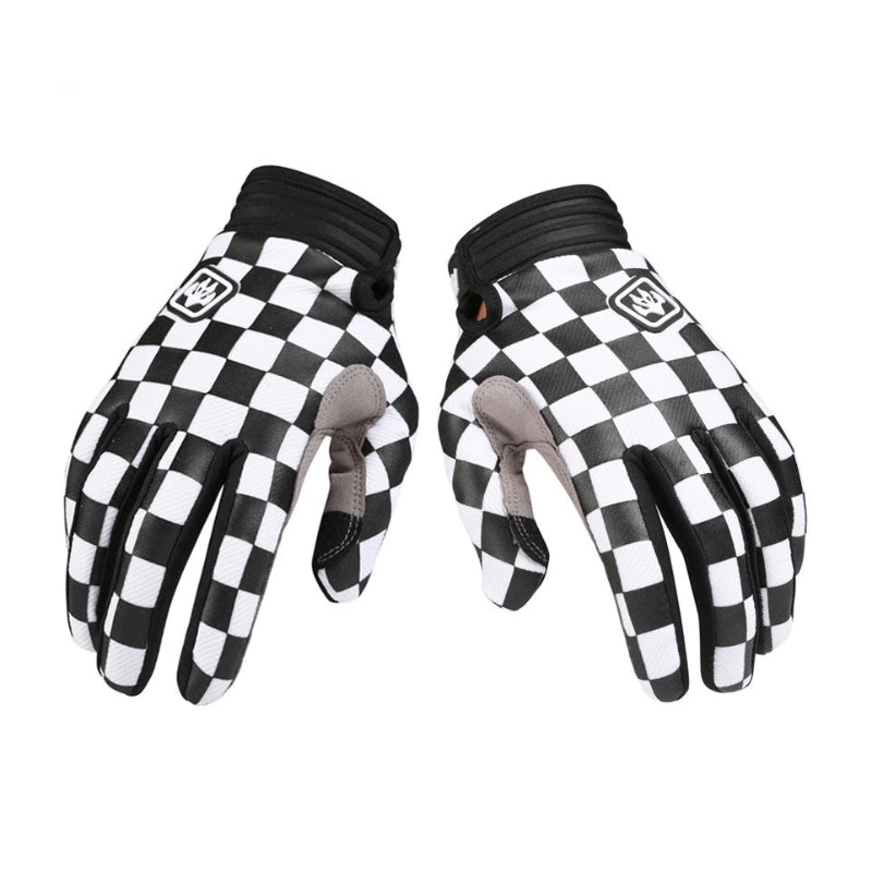Checkerboard Motorcycle Riding Gloves V0560