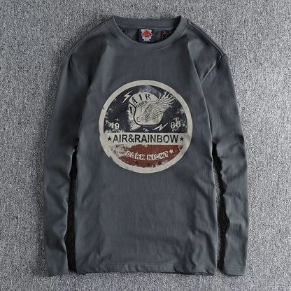 Skull Biker Long Sleeve T-Shirt V0935