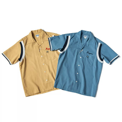 Embroidered Cuban-Collar Shirt V0997