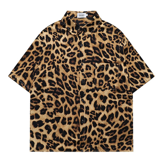 Retro Leopard Print Shirt V0688