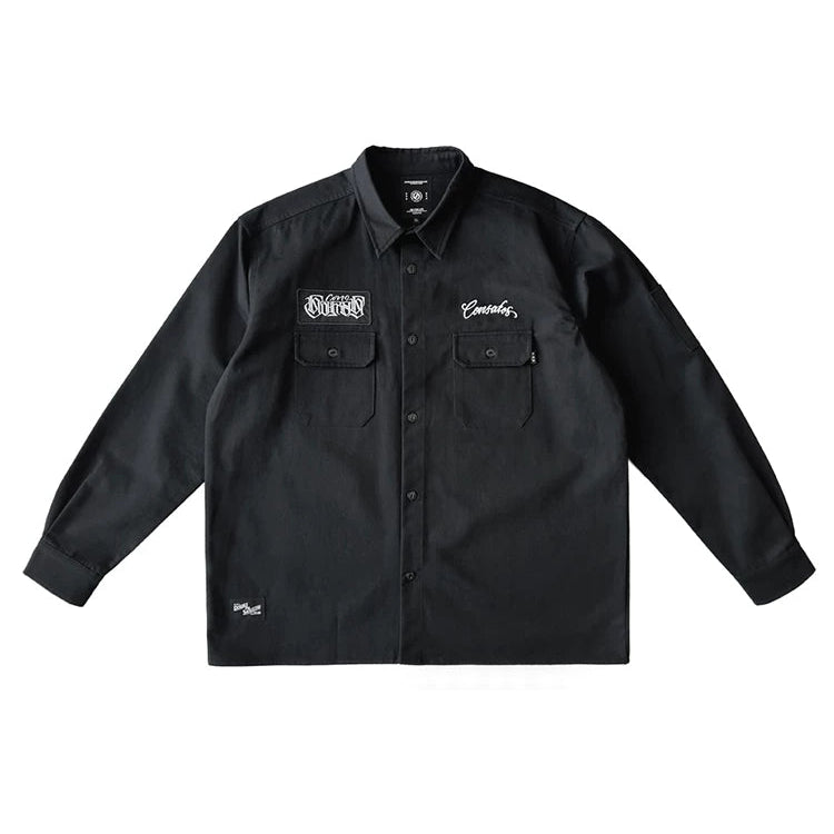 Black Long Sleeve Work Shirt V1050